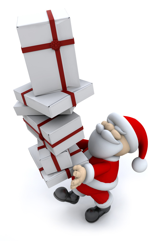 Santa carrying gifts